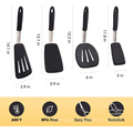 Silicone Turner Spatula Set Resistant  Rubber Kitchen Cooking Utensil Egg Turners Pancake Flipper